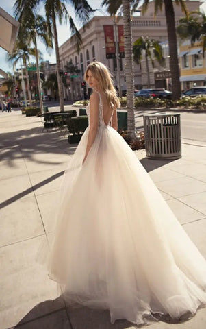 Simple  A-line Wedding Dresses 2023 Chiffon Appliques Bride Party Gowns Lace Custom Bridal  Robe De Mariee vestido de noiva