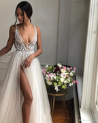 Vestidos De novia sencillos De corte en A, apliques De gasa, vestidos De fiesta para novia, bata De novia personalizada De encaje, vestido De novia 2023 