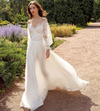 Vestidos de novia sencillos, elegantes y sexys, con hombros descubiertos, escote corazón, escote en V alto y corte en A para mujer. Bata nupcial sencilla 2023.