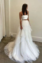 Simple Two Piece Wedding Dress Country Wedding Dress With Layered WD715