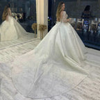 Vestido de novia con lentejuelas y pedrería, manga larga, colección 2023. Vestido de novia con cordones, estilo concurso de belleza. Vestido de novia con lentejuelas, hecho a medida.