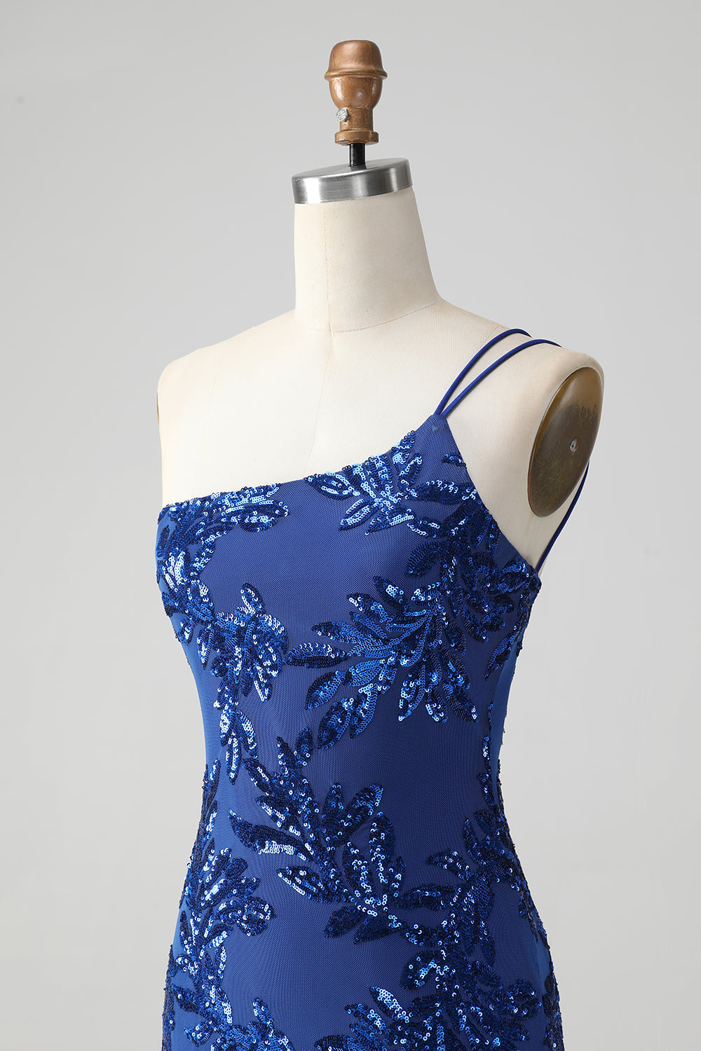 Robe courte moulante à sequins asymétrique à une épaule pour le bal de promo