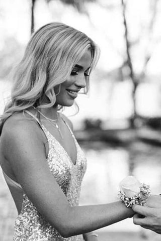 Robe de bal longue sirène dos nu à sequins argentés scintillants, robe de soirée