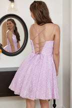 Sparkly Spaghetti Straps Prom Dresses SYH102