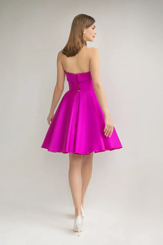 Vestidos de satén sin tirantes para adolescentes para baile de bienvenida SYH101