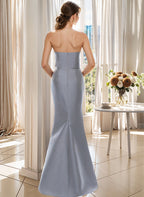 Vestidos de corte sirena/trompeta sin tirantes hasta el suelo para la madre de la novia 