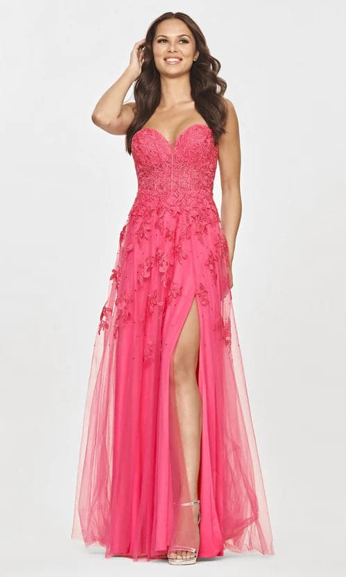 Vestido de graduación largo de encaje sin tirantes con escote corazón SYP78