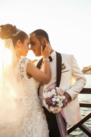 Vestido de novia veraniego estilo bohemio, fluido, de gasa y tul, sin mangas