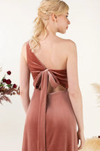 Velvet Bridesmaid Dress Sweep-Brush Train