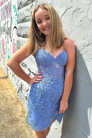 Robe de bal jaune moulante en dentelle à corset et décolleté cœur PD565