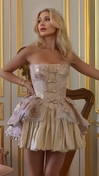 Robe de bal courte bustier tendance, robe de soirée mignonne, robe d'anniversaire Y7775