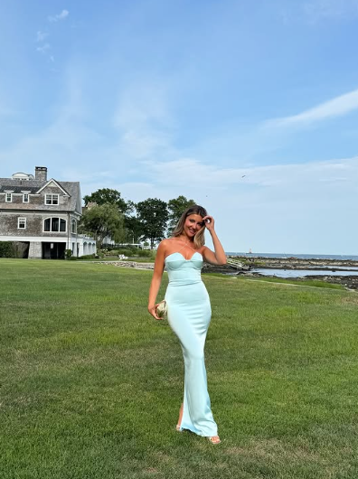 Robe de bal fourreau bleue sexy dos nu, robe de soirée longue, robe de demoiselle d'honneur Y8233