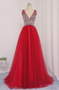 Vestido de fiesta con escote en V, falda de tul, vestido de noche, vestido de graduación, vestido formal, vestidos para baile de graduación, vestido para ocasiones especiales Y792