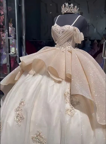 Vestido de quinceañera de lujo con corsé de apliques, vestido de baile, vestido de graduación, vestido de 16 años Y4144