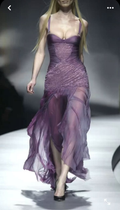 Robe de soirée sirène vintage en tulle et dentelle violette, robe de bal formelle Y8447