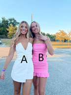 Strapless Pink Homecoming Dress Sexy Bodycon Dress Y2442