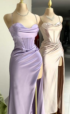 Robe de bal longue lavande sirène à décolleté cœur Y2507