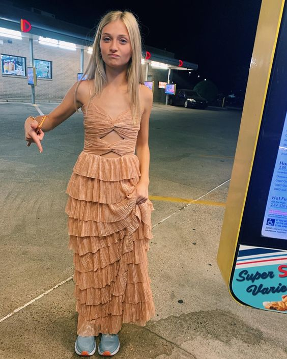 Vestidos largos de noche escalonados con tirantes finos, elegante vestido de graduación Y2053