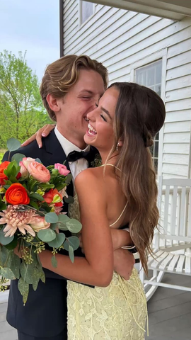 Robe de bal sirène en tulle et dentelle jaune, robe de soirée jaune Y2248