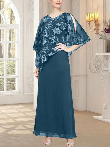 Long Glitter Mesh Dress with Novelty Asymmetric Overlay Bodice