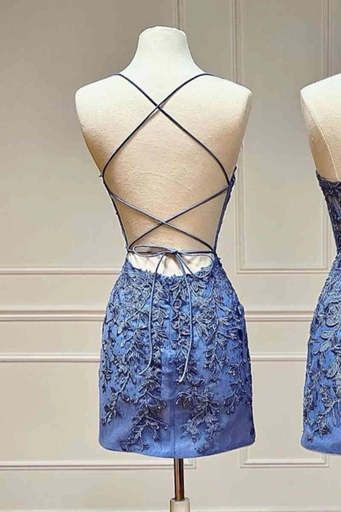Vestido ajustado rosa fucsia con apliques y lazo en la espalda para baile de bienvenida PD478