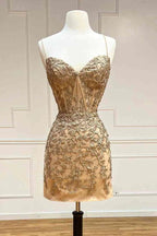 Vestido ajustado rosa fucsia con apliques y lazo en la espalda para baile de bienvenida PD478