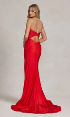 Robe de bal rouge bustier cœur, robe de soirée SYP49