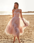 Robe de bal asymétrique en tulle SYP167