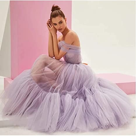 Robe de bal asymétrique en tulle SYP167
