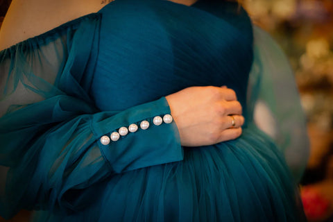 Vestido de tul para sesión de fotos de maternidad