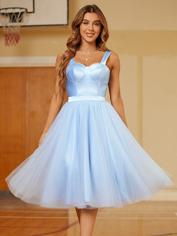 Vestido corto con tirantes hasta la rodilla, ideal para fiestas (SYH64) 