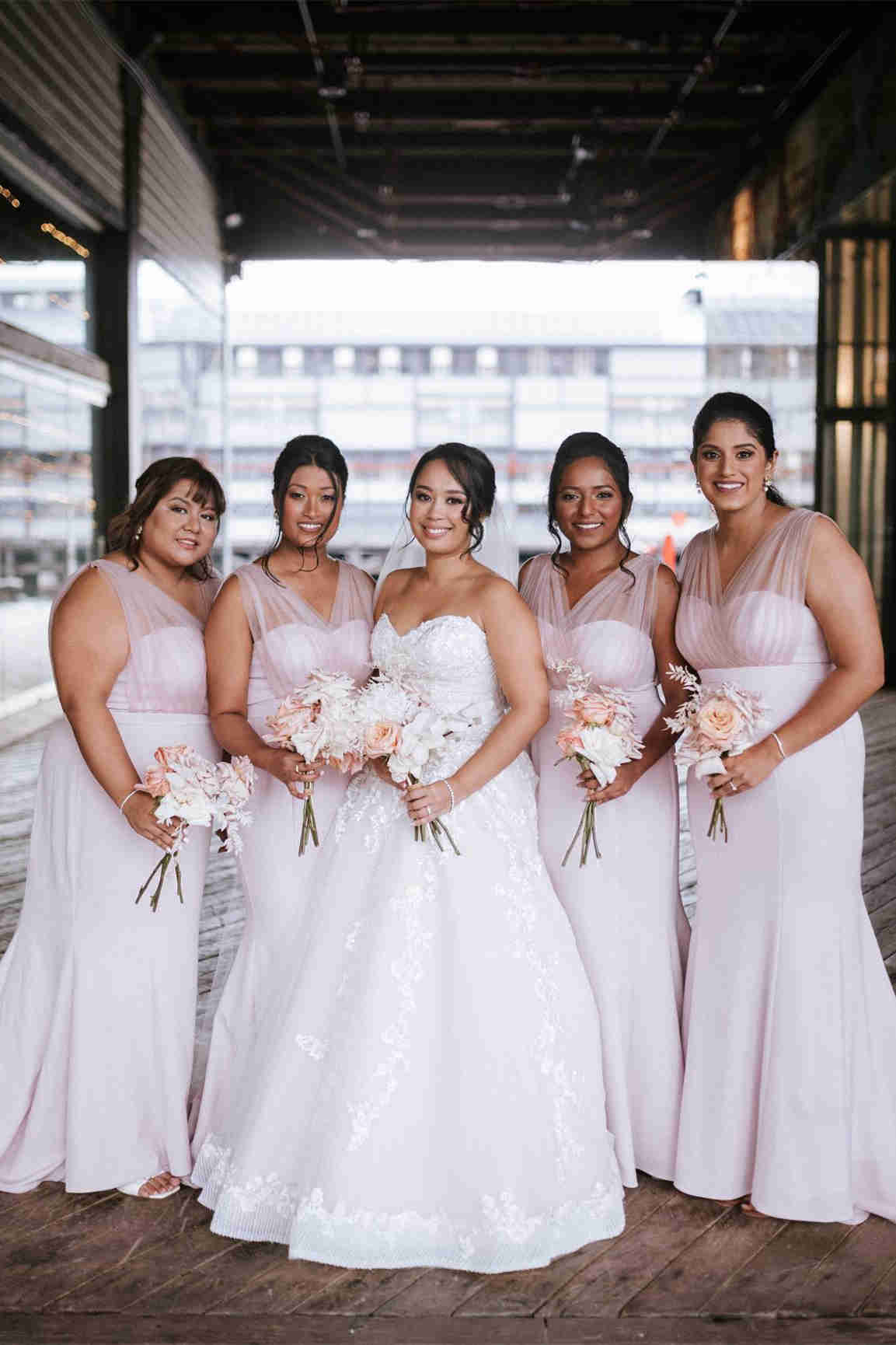White Mermaid Bridesmaid Dress VMB60