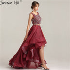 On Sale no return no refundSale Two-Piece Fashion Sexy A-Line 2025 Evening Dress Sleeveless Diamond Tulle Formal Evening Dress Real Photo LA6259