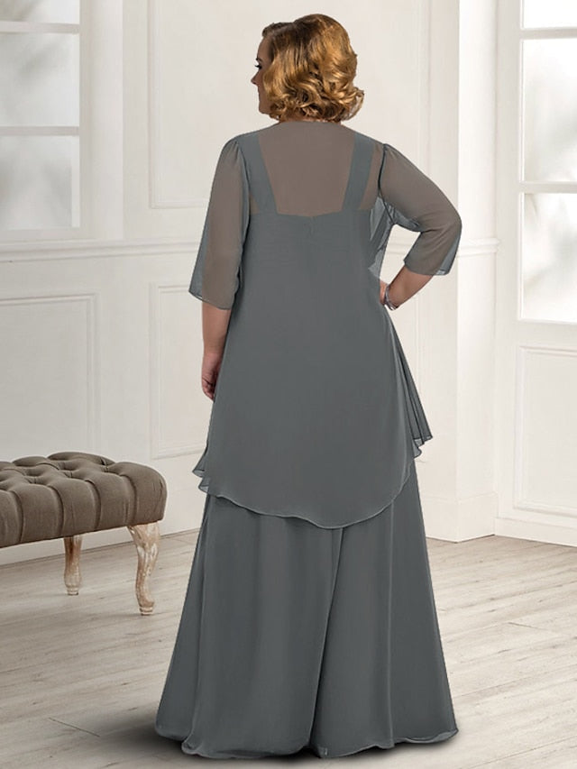 Vestidos de corte princesa/línea A para la madre de la novia con tirantes finos y chaqueta 