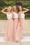Robe de demoiselle d'honneur rose blush deux pièces VMB58