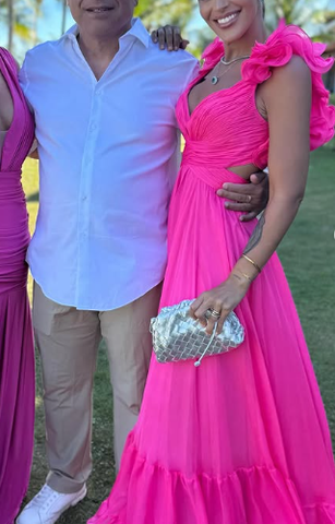 Robes de bal en mousseline de soie à volants, coupe trapèze, col en V, robes de demoiselle d'honneur longues, robes de soirée formelles dos nu Y3043