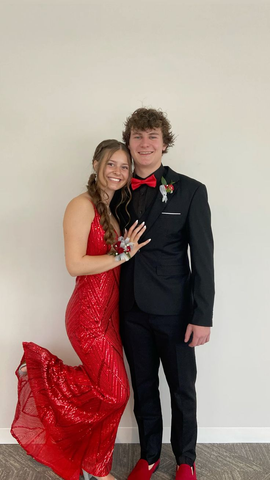 Sparkly Red V Neck Mermaid Prom Dress Red Evening Dress Y7446
