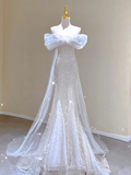 Vestido de novia sirena con purpurina, elegante vestido de novia, Y2415