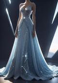 Vestido de noche largo formal con lentejuelas azules y cuentas, modelo Y8355