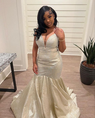 Vestido de noche de sirena encantador con espalda de cordones, vestido glamuroso Y6468