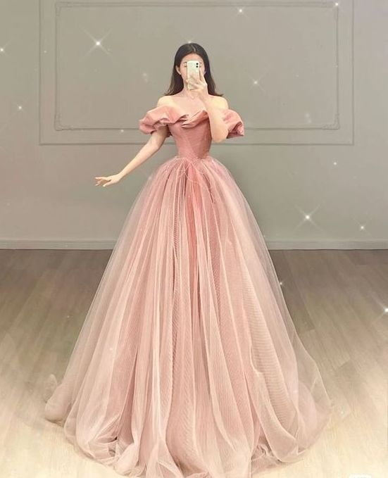 Vestidos de fiesta rosas de moda, vestidos de noche formales Y6585