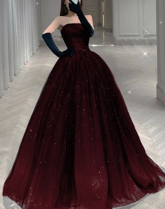 Robe de bal bustier en tulle, coupe trapèze, robe de soirée chic Y2030