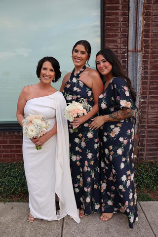 Pretty Halter Navy Blue Satin Print Long Prom Dress Evening Dress Y8453