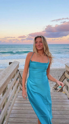 Vestido de noche sencillo de corte recto, vestido de playa Y5289