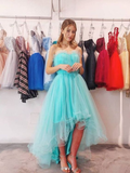 Vestidos de fiesta de tul con corte asimétrico y escote corazón Y5687