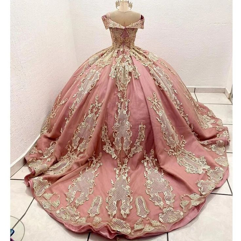 Vestido de quinceañera nuevo para niña dulce, con apliques de cuentas, vestido de princesa largo hasta el suelo Y6521