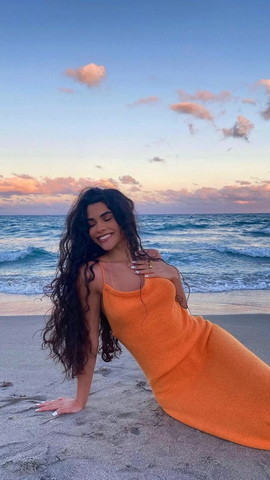 Vestido de noche naranja sexy, vestido de playa naranja Y5288