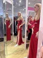 Robe de soirée fourreau élégante avec fente, robe de bal d'hiver Y6389