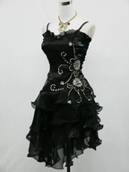 Sexy Black Chiffon Beaded Cocktail Dress Homecoming Dress Y7729