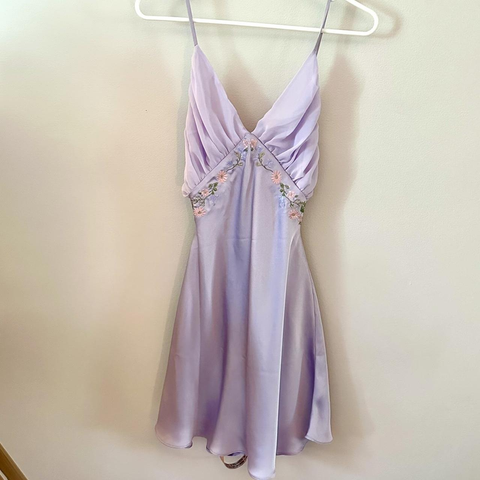 Light Purple V Neck Homecoming Dress Sexy Party Dress Y2971